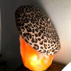 Leopard print beret